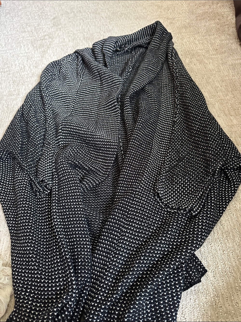 Express Black and White Knit Open Cardigan